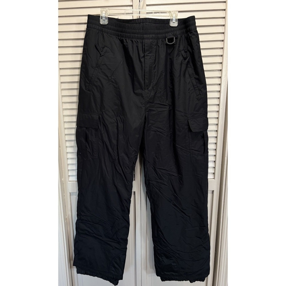 Sport Essentials Men's Cargo Snow Pants XL Black Lined Elastic Waist Zip‎ Ski
